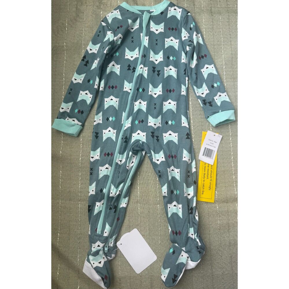 Zippyjamz Fox - Organic Cotton Footed Baby Sleeper Size 9-12M New with tags